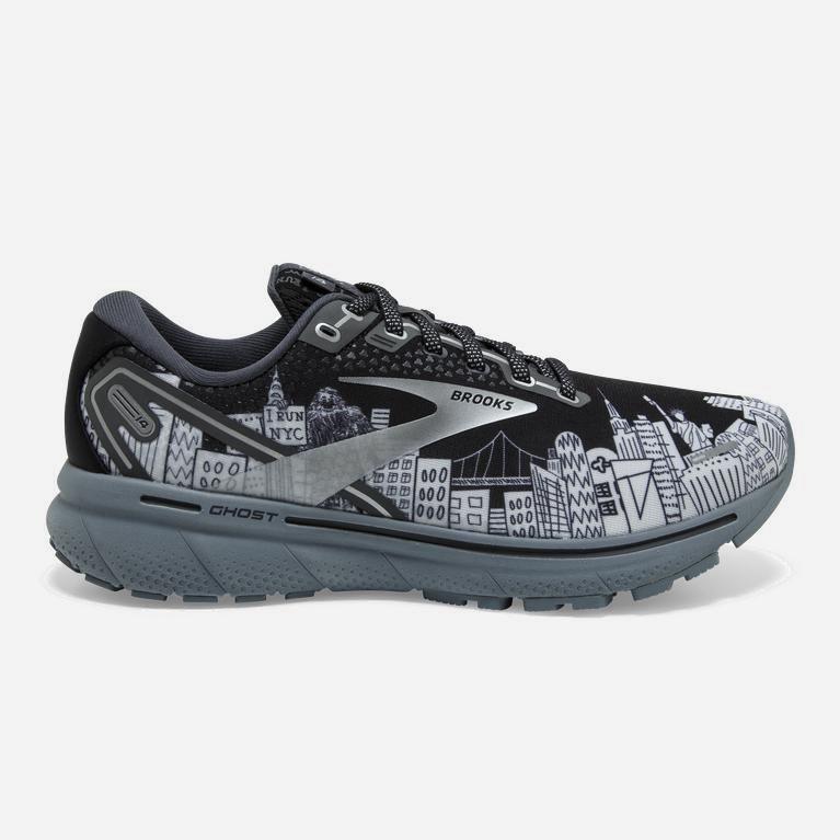 Tenis Brooks Ghost 14 Cushioned - Zapatillas Para Correr En Asfalto Hombre - Negras / Gris (TUCS-364